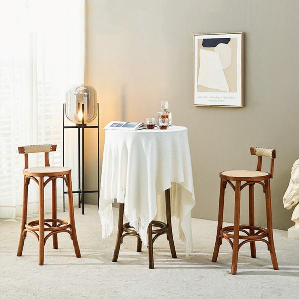 Kitchen Oak Cafe Bar Stools Ash Wood Stool Rattan With Back Support