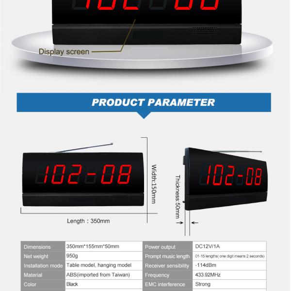 Camareiro sem fio de longa distância toque para restaurantes, hotéis, cafés, hospitais