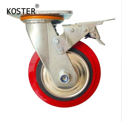 400 kg de carga pesada Roda PU Roda para manobra fácil e construção durável