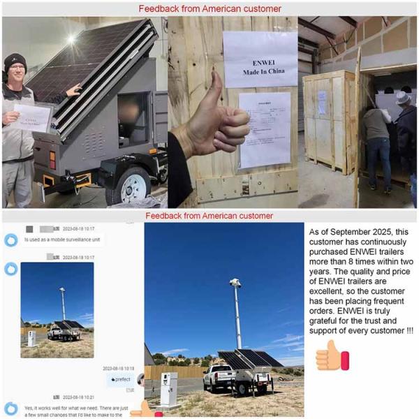 Mobile CCTV Trailer Solar CCTV Camera Trailer For Temporary Parking Lots Monitoring