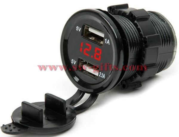 Universal Car Charger USB Vehicle DC12V-32V Waterproof Dual USB Charger 2 Port Power Socket 5V 2.1A/1A High Quality