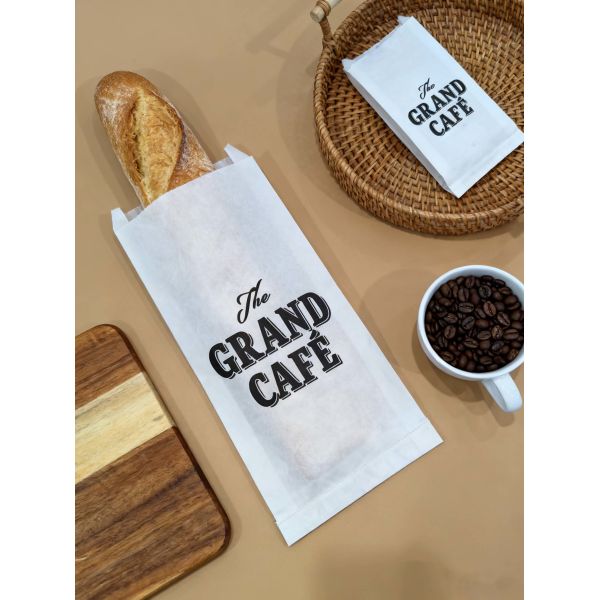 Customized Flat Satchel Kraft Paper Bag Use For Bakery Bread Food Bag