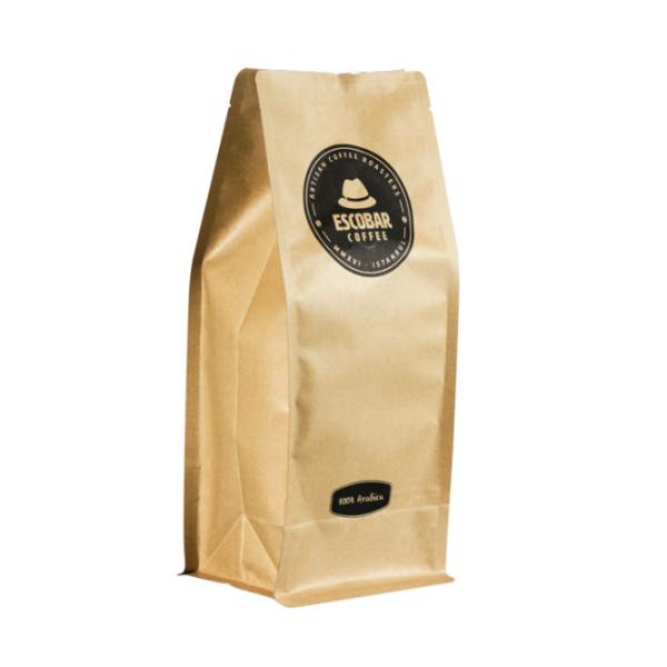 Сумки Kraft бортового Gusset кофе бумажные упаковывая плоскодонные с молнией