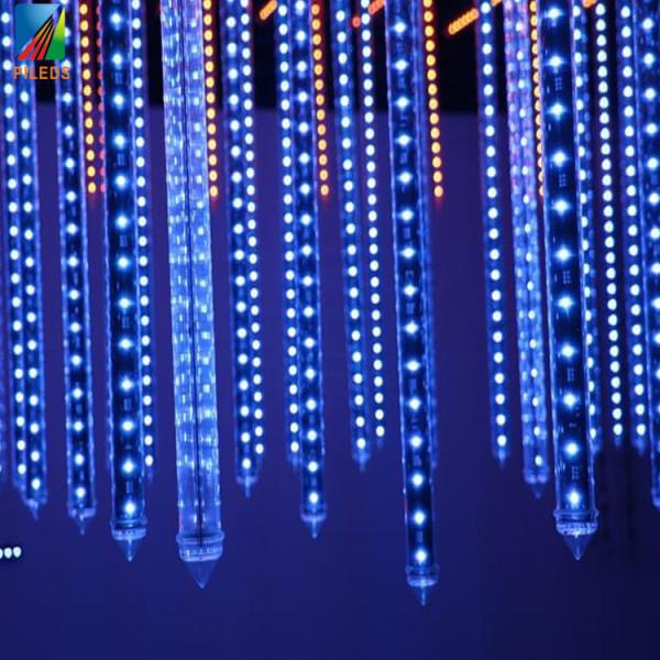 Multicolor Smart LED Meteor Tube Lights Programmable DMX Sound Control