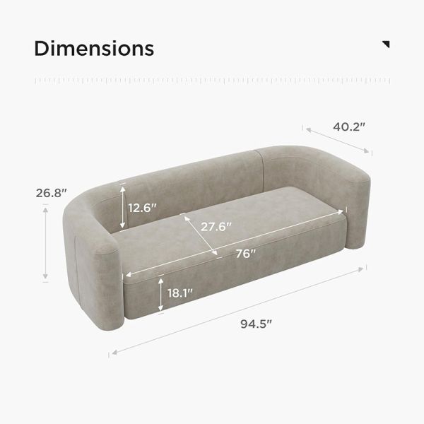 Nordic Design Three Seat Fabric Frame Tufted Eco-Friendly Space-Saving Sofa Living Room