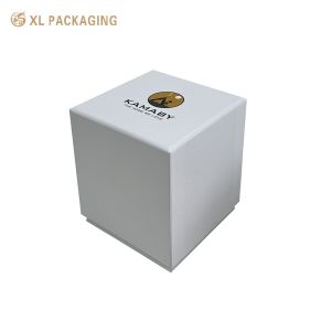Luxury Recyclable White Cardboard Candle Gift Box with Custom Printed Matte Fingerprint-Resistant Surface