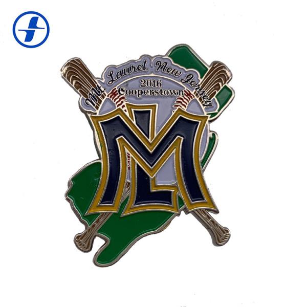 Soft Enamel Pin Sports Trading Pins Brass / Zinc Alloy / Iron Material