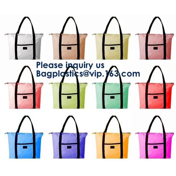Tyvek Reversible Reusable Shopping Tote Beach Pool Travel Bag Ultra Soft FOLDABLE Material,Reusable Grocery Bag, Easily