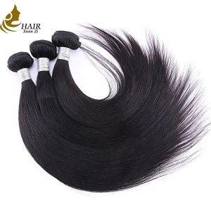 Experience Luxury Straight Natural Black Real Virgin Human Hair Bundles Extensions