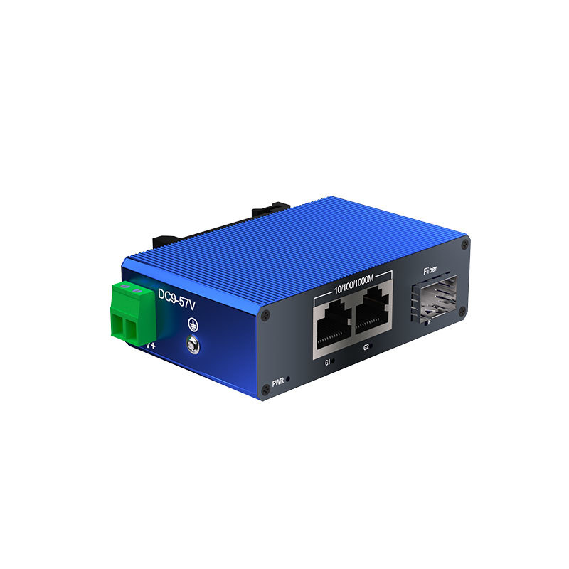 Mini Industrial Gigabit Ethernet Switch 1 SFP Fiber 2 RJ45 Ports 1000Mbps Network Switch