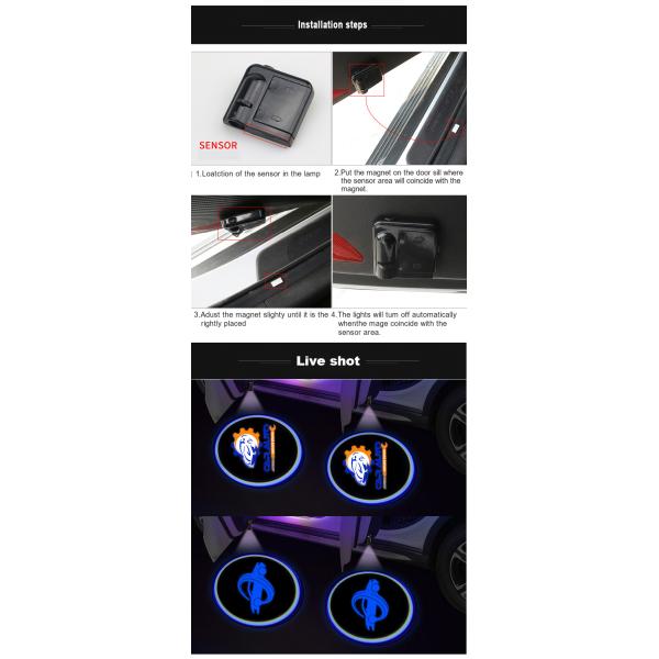 3w/5w Автомобильный дверной фонарь Автомобильный светодиодный рабочий фонарь Декоративный осветительный прибор