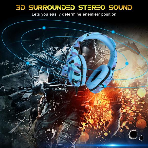 Surround Sound 3.5mm 2.2kohm onikuma camo headset