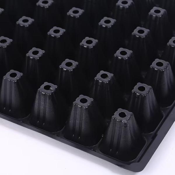 72 Cells 120G Thickness Nursery Plug Trays Black Plastic Pvc for Agriculture