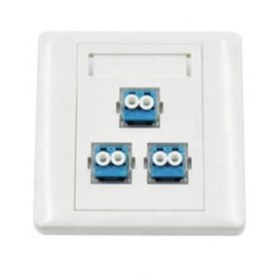 3 Core Fiber Optic Faceplate , Fiber Optic Cable Junction Box With SC FC ST LC Adapter