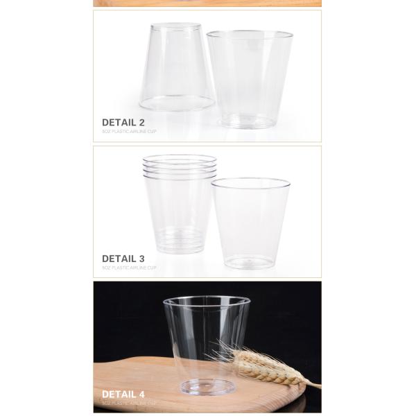 Plastic dinnerware food grade PS clear 5oz airline cup for beverage