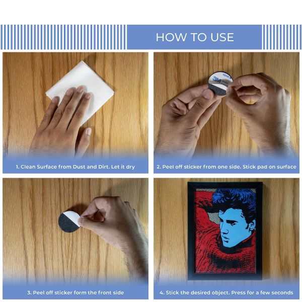 Heavy Duty Double Sided Tape Super Extra Sticky Adhesive Wall Decals Includes Square Rectangular Shapes Made of EVA Foam