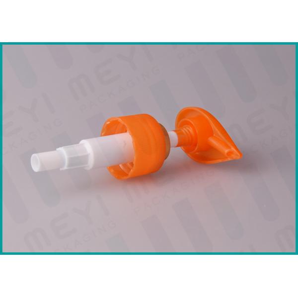 Orange Shampoo Pump Dispenser , Plastic Liquid Soap Dispenser Pump Replacement 