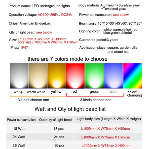 LED Underwater Buried Lamp Stainless Steel Striplights Recessed Step Lamp Outdoor Underwater Linear Lamp