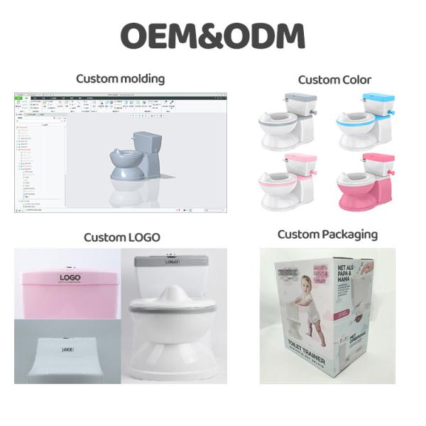 Baby Potty Toilet with Cute Cartoon Design Easy To Clean Kids Potty with Flushing Sound Music