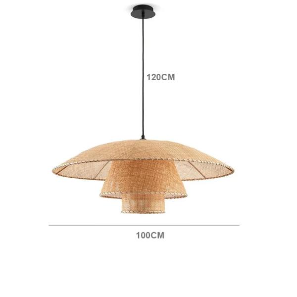 Restaurant Lighting Living Room Parlor Bar Decor Japanese Wicker Art Petal Pendant Light(WH-WP-141)