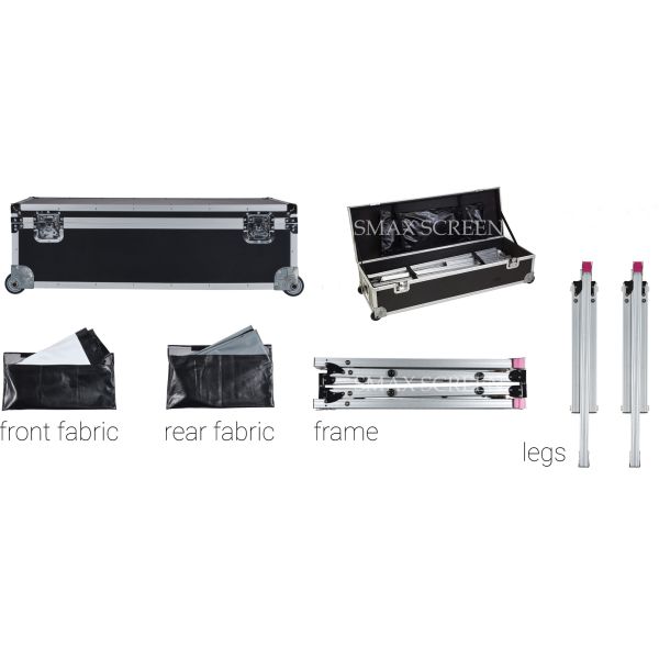 16:9 Format Fast Fold Projector Screen with Aluminum Frame and Flight Case Package for Outdoor Use