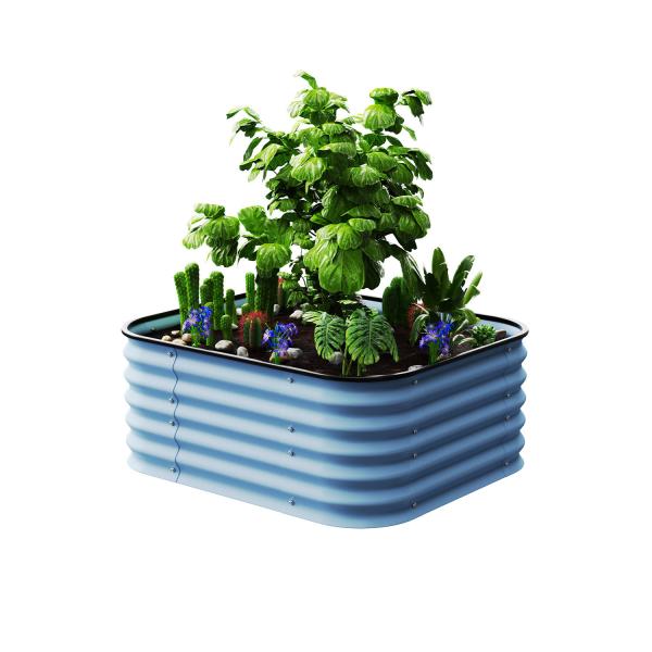 3.5*3.5*1.5 Ft Galvanized Vegetable Planters Modular Metal Raised Bed For Fruits