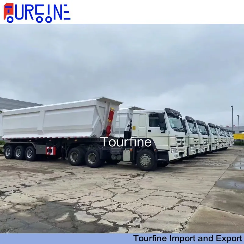 Steel Structure Heavy Duty Dump Semi Trailer 3 Axle 40 CBM For Material Transport