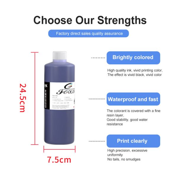 FCOLOR 1000ML Dye Ink for Fast Printer for Ep WF C4000 C5000 C6000 C21000 C17590 C20590 C20600 C20750 on Photo Paper or Office