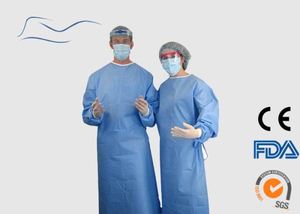Dark Color Disposable Surgical Gown Reinforced SMS Material Knitted Cuff Type