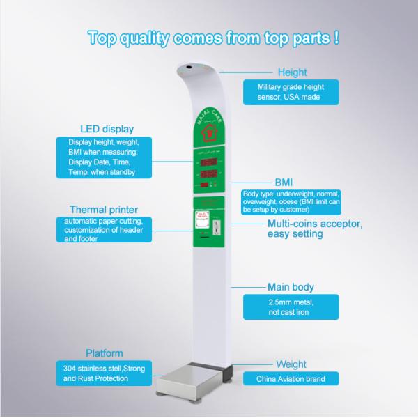 Pharmacy and Healthcare CE Certified Professional Automatic Human Weight Measurement Scale with Height