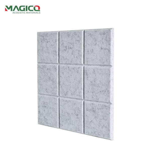Panneau acoustique en fibre de polyester carré PET Feuille acoustique Panneaux muraux insonorisés Carreaux de plafond