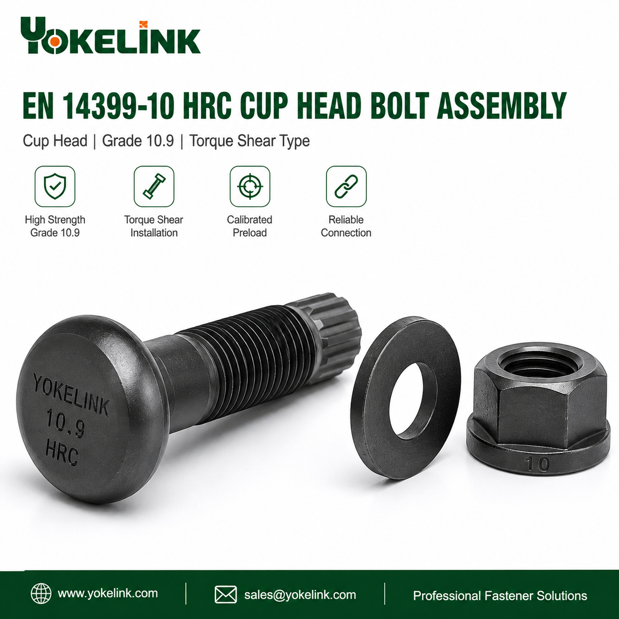 Black Oxide EN 14399-4 HV Bolts Nuts Steel Construction Bolts