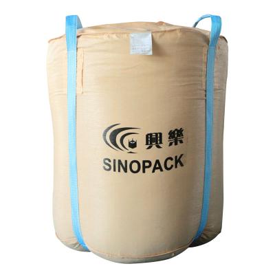 Beige Circular 1 ton Food Grade FIBC with two handlings UV treated