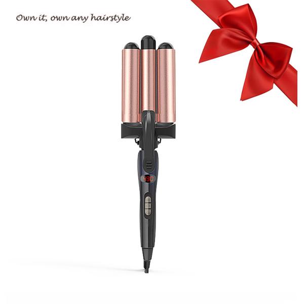 1 Inch Hot Tools Three Barrel Hair Waver Dual Voltage Crimp With Titanium Plate