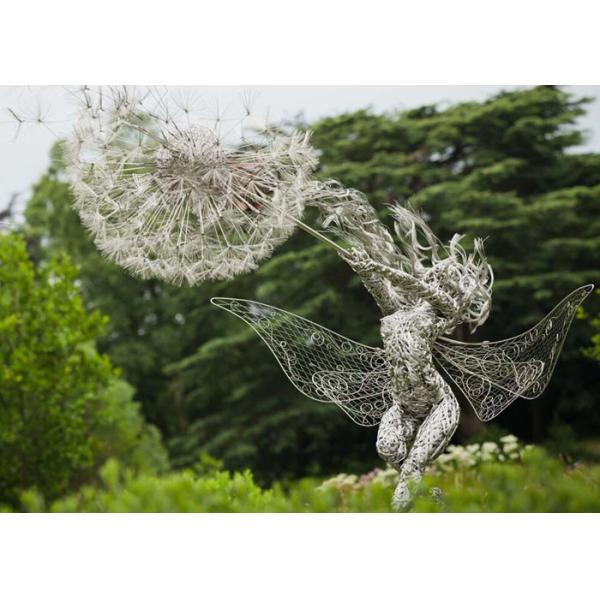 Stainless Steel Dancing Fairy Dandelion Wire Sculpture 200cm High