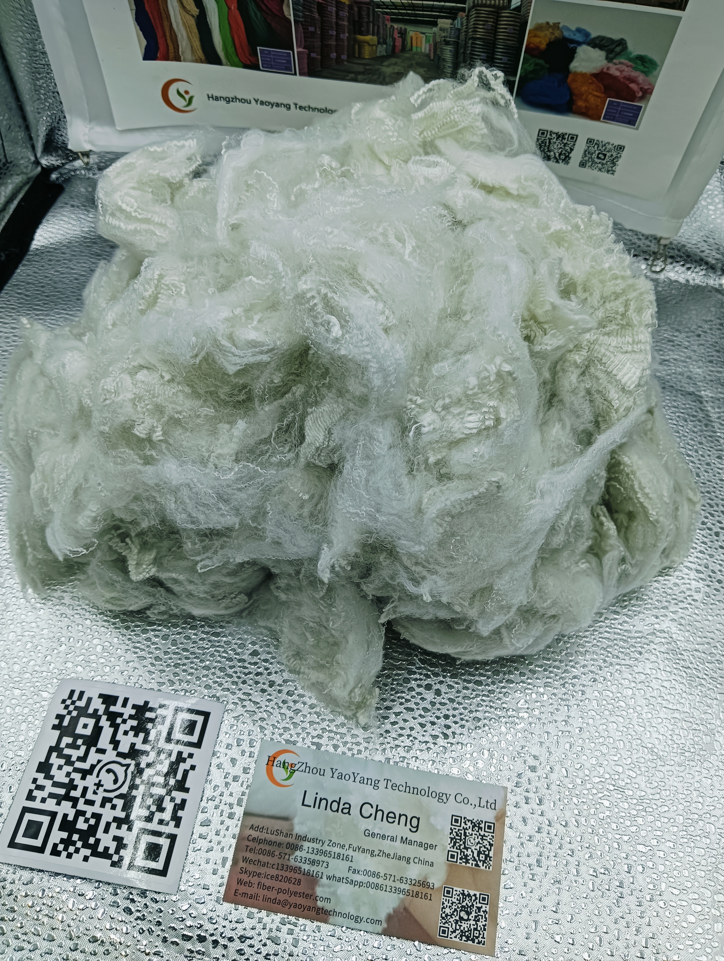 Solid Raw White PES Fiber 1.4D 38mm for Premium Ring and Open End Spinning