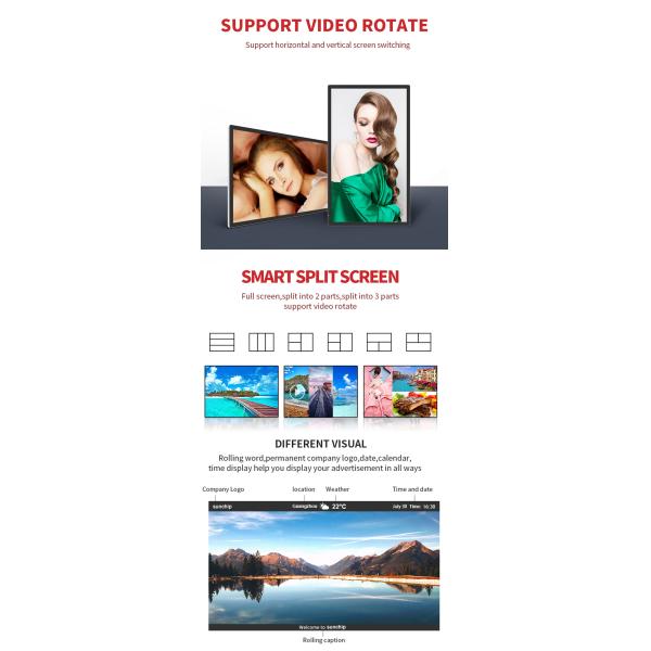 Signage андроида крытый тонкий 16GB LCD цифров показывает разрешение 1920X1080