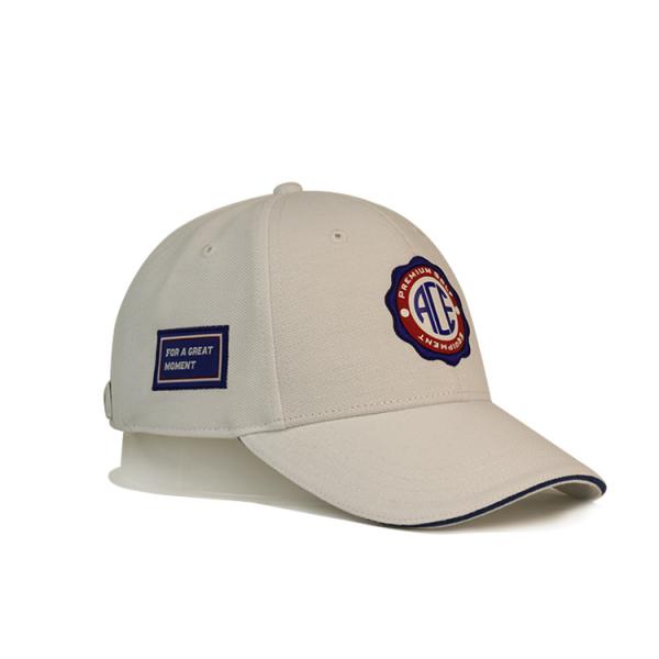 Kids 55cm 6 Panel Baseball Caps With Custom Logo Rubber Patch