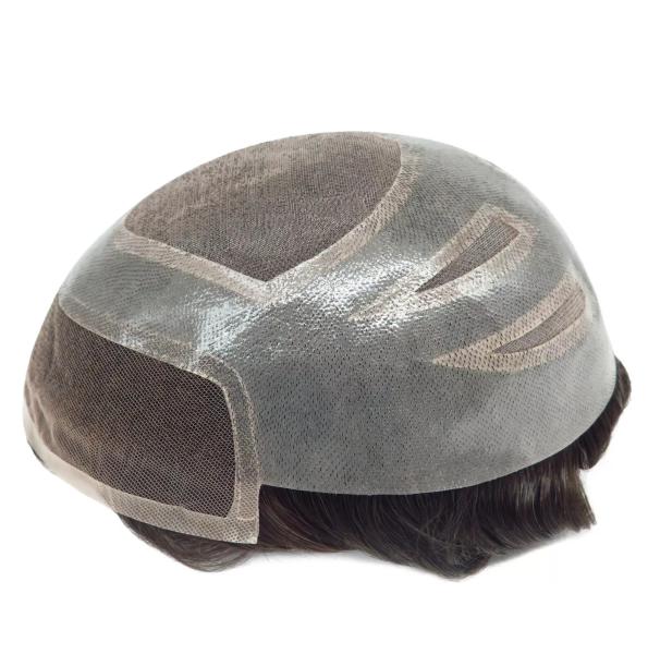 Toupee For Men Human Hair French Lace Replecement System Mono Center Medium Hair