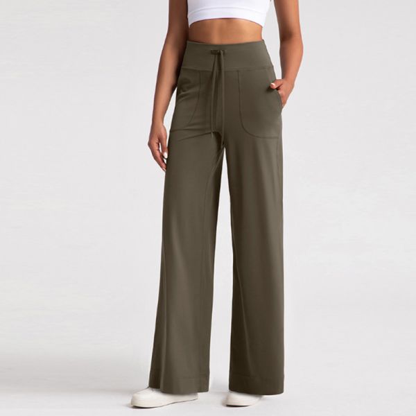 Multiple Pockets Wide Leg Scrub Pants Stretch High Waisted for Women Medical Wear