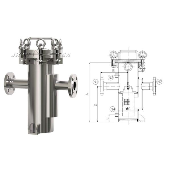Large flow Stainless Steel Basket Strainer SS304 / SS316L Basket Filter Housing