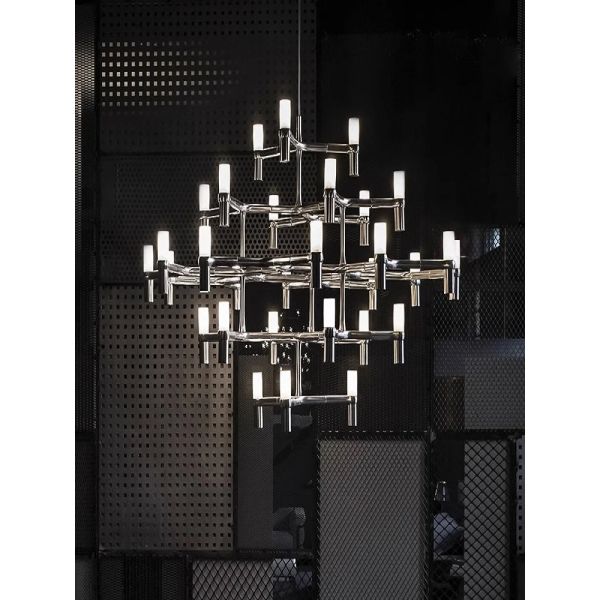 Crown Major Pendant lamp Nordic Tube chrome chandelier Crown Plana Mega Pendant(WH-AP-637)