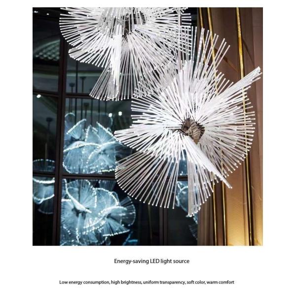 Duplex Villa Salle de banquet Hôtel Lobby Pissenlit Lampes de modélisation Département des ventes Art creux Lampes non standard