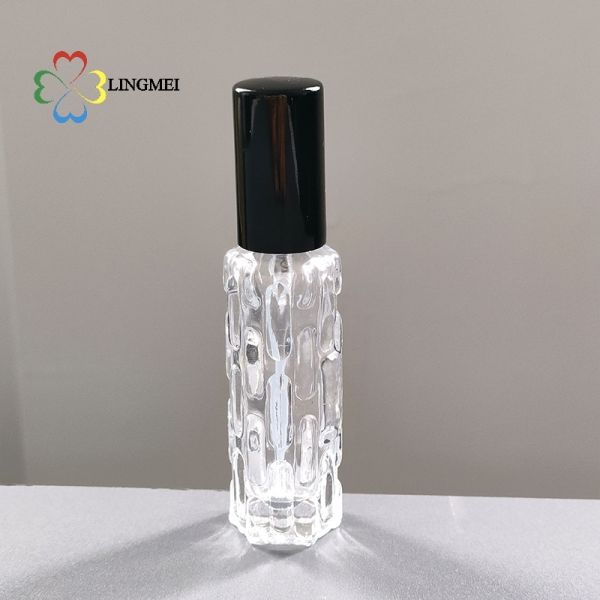 Luxury 10ml Gourd-Textured Glass Perfume bottle with auminum mist spray – Premium Portable Travel Spray Bottle