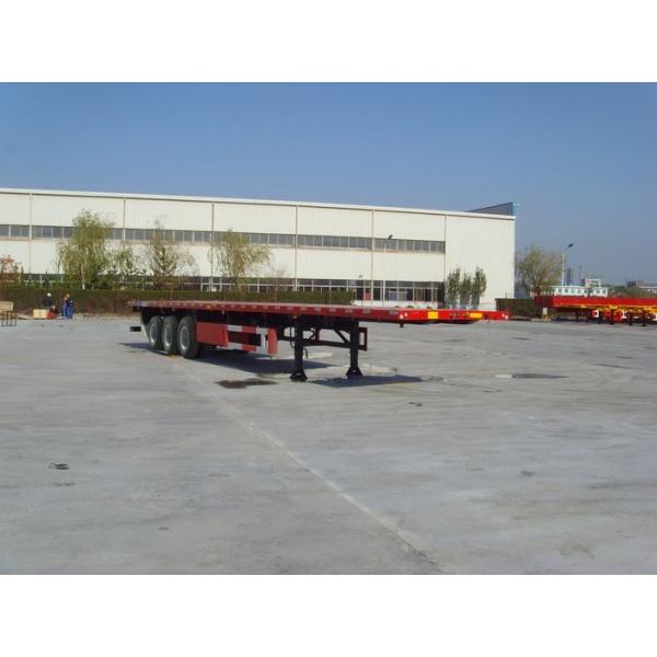 Long Vehicles Low Flatbed Trailer 3 Axles With Twist Lock High Strength Steel