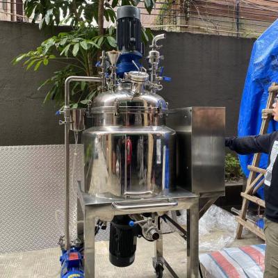 loção cosmética da máscara protetora do creme do misturador de Emuldifier do vácuo 50L que faz o equipamento de mistura do homogenizador