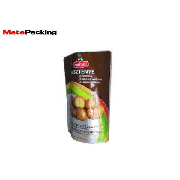 Stand Up Food Packaging Pouches , Microwaveable Resealable Food Pouches With Top Euro Hole