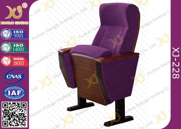 Double Legs Fire Resistant Fabric Auditorium Theatre Seating With PP Tablet