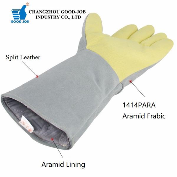 500℃ Heat Resistant Welding Gloves With Cowhide Leather ARAMID Fiber