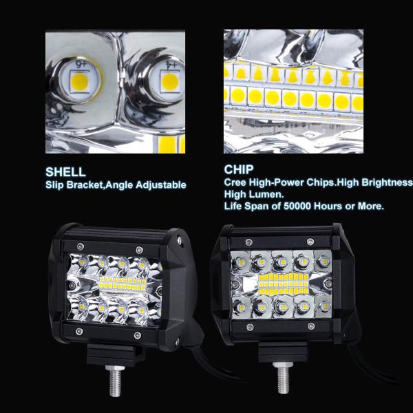 DC12V 7560 Lm Off Road Auxiliary Lights , 4 Inch 108W Offroad Led Bar